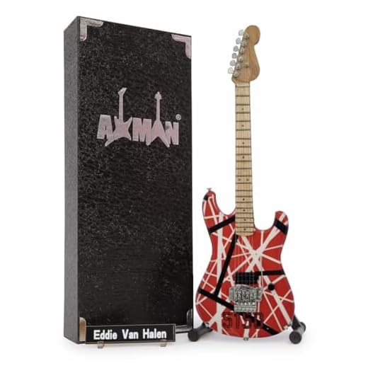 Eddie Van Halen (Van Halen) - Guitarra en miniatura - Regalos musicales - Adorno hecho a mano