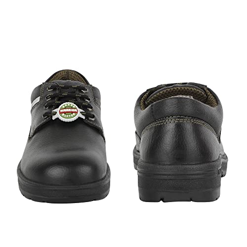 Image of Liberty Warrior 9822-01 Safety Shoe for Men, Steel Toe, Light Weight, Genuine Leather, Olive & Red, Sizes 5UK-11UK