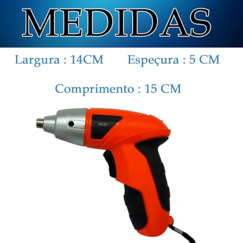 Mini Parafusadeira Com Bateria Led Kit Pontas Aperta E Solta