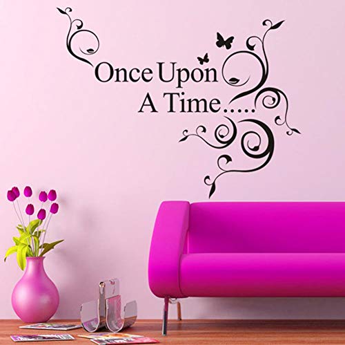 Sworna Baby Nursery Once Upon A Time Kids Nursery Removable Vinyl Wall Art Decor Mural Decal Lettering Saying Quote Sticker Diy Decoration Bedroom Kindergarten School Hallway 26''H X 36'' W #TOP4