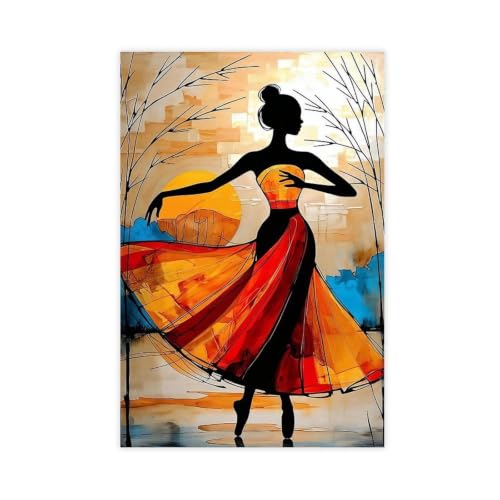 Cadeau artistique idéal : art mural abstrait moderne silhouette de femme