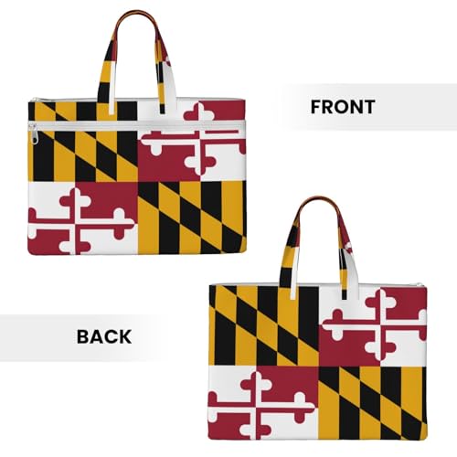Maryland State Flag Canvas Document Bag Briefcase For Professionals And Executives3