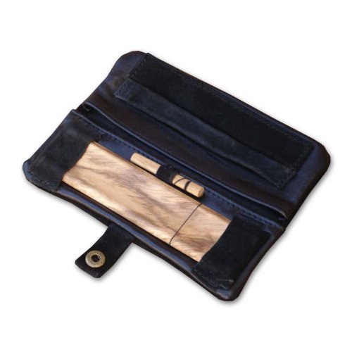 Mini blague à tabac modèle classic dans patchouliWorld en daim noir