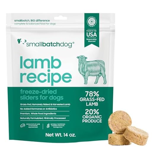 smallbatch Pets Freeze Dried Raw Dog Food, Lamb Recipe, 14 oz, Organic High Protein Dog Food, Grain Free, Made in the USA, Humanely Raised Meat, Single Protein, for Picky Eaters, Hydrate & Serve
