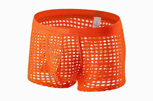 Image of PANTEASY Men's Solid Low Rise Comfortable Cotton Blend See Through Trunk Boxer Underwear, Underpants