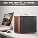 darkFlash WD200(2025) Portable Micro-ATX PC Case with Handle, 1 ARGB PWM Fans, with Walnut Wood, Type-C, Support 240 AIO, H165mm Cooler, Simple Compact Desktop (Black)