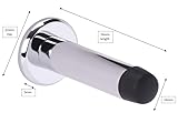 DIRECT DOOR HANDLES® 75mm Projection Skirting or Wall Mounted Door Stop Concealed Fix with Rubber Buffer in Polished Chrome with Fixing Screws - Image 2