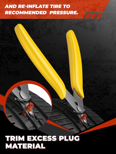 AUTOWN Flat Tire Repair Kits, 74 Pcs Universal Tire Plug Kit Heavy Duty Flat Tire Puncture Repair Kit for Cars, Trucks, Motorcycles, ATV,RV, Jeep, Tractor, Trailer