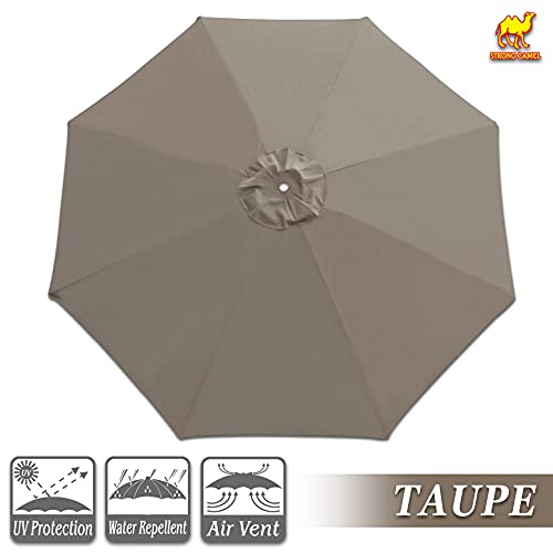 Strong Camel Replacement Patio Umbrella Canopy Cover For 9Ft 8 Ribs Umbrella (Canopy Only) (Taupe) #TOP1