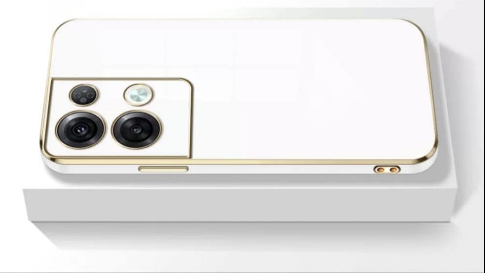 Image of Apurb Store for Oppo Reno 8 Pro 5G Plating Square Gold Frame Phone Case Luxury Soft Silicone Back Cover (for Oppo Reno 8 Pro 5G, White)