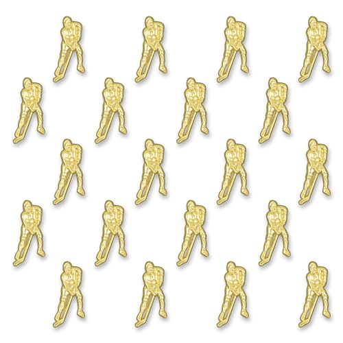Image of SHOP AWARDS AND GIFTS 1 Inch Gold Ice Hockey Sports Chenille Lapel Pin, Achievement Recognition Gifts, Bulk Pack of 20