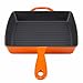 Zelancio Cookware Enameled Cast Iron Grill Pan - Square 10 Inch Pan is Perfect for Steak, Grilled Cheese, Panini's and more (Tangerine Orange)