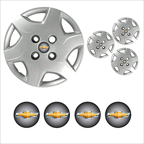 Jogo Calota Aro 13 Celta 2012 à 2015 Chevrolet GM + Emblema Resinado