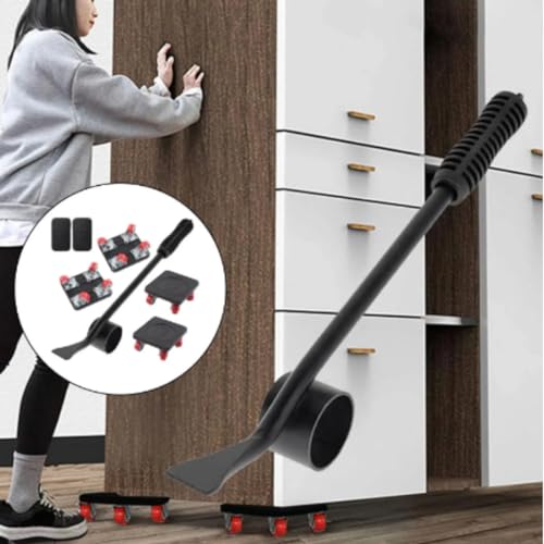 Levantador de Móveis Preto Com Rodinhas Para transportar Suporta até 150kg