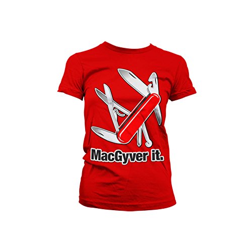 MacGyver Officially Licensed "It" T-Shirt - Red Crewneck Tee For Fans