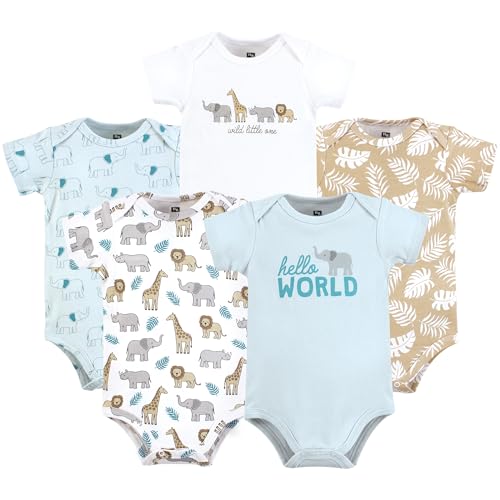 Image of Hudson Baby Unisex Baby Cotton Bodysuits 5-pack