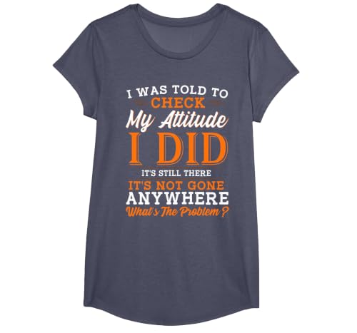 Attitude Saying Funny Sarcasm T-Shirt, Girls, Heather Blue, X-Small
