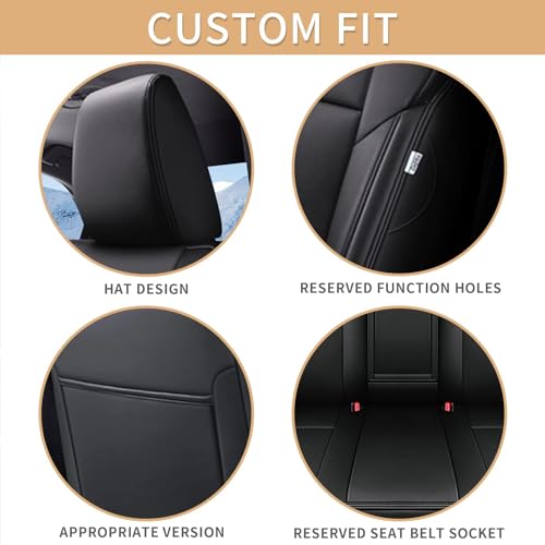 Image of IKABEVEM Custom Fit Seat Covers for Toyota Corolla 2023-2026 L, LE, Black | Full Set Seat Covers for Corolla L, LE, Premium faux Leather, Breathable, waterproof, scratch defense, Precision Fit