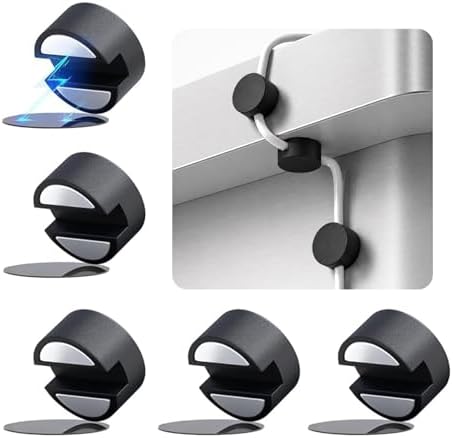 Maveek Magnetic Cable Holder, 5 Cable Clips for Desk Cord Managem...