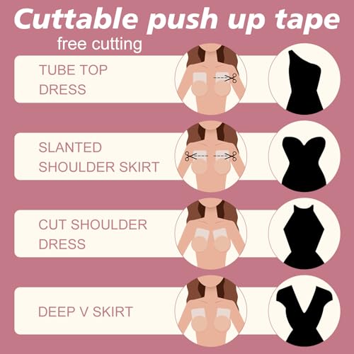 Brightdeal Wiederverwendbarer Silikon Klebe-BH Push-Up – Unsichtbar & Selbstklebend, Starker Halt für Große Brüste, Hautfarben, Perfekt für Abendkleider, Hochzeiten & Tops – Größen: C bis D-Cup