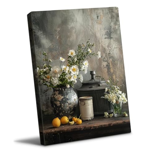 GRALALA Rustic Flower Canvas Wall Art Farmhouse Oil Painting Prints