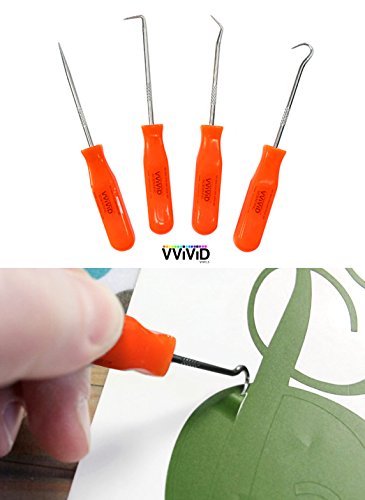 VViViD Stainless Steel Precision Craft Vinyl Weeding Tools for Siser, Silhouette & Cameo (Full 4-Piece Set)