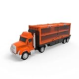 Driven by Battat – Car Carrier Toy Truck – Detachable Trailer and Container – Toy Vehicle Launcher – Compatible with Pocket Series & Tracks – Car Transport Truck – Gift Toy for Kids 3+