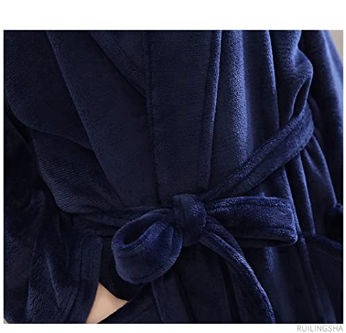 Bathrobe Plus Size Pajamas For Women Lovers Men's Long Warm Winter Flannel Kimono3
