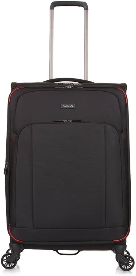 Antler Atmosphere, Durable & Expandable Lightweight Soft Shell Suitcase - Colour: Black, Size: Medium