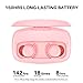 Bluetooth Earphones, NEW Tribit 100H Playtime Deep Bass IPX8 Waterproof Sport Stylish Pink Wireless Earbuds and Touch Control Bluetooth in-Ear Headphones for Running Fitness Music and Home Office Work
