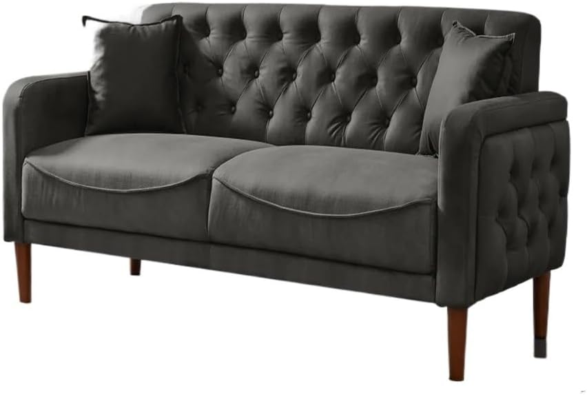 PU Leather Sofa Bed Loveseat 3P Seat Tufted Button Living Room Sofa