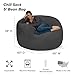 Chill Sack Bean Bag Chair - 5' Giant Memory Foam Lounge Chair with Soft Microfiber Cover – Cozy Furniture for Living Room, Dorm, & Kids' Rooms – Comfortable 5 Ft, Microsuede Lounge Sofa, Charcoal