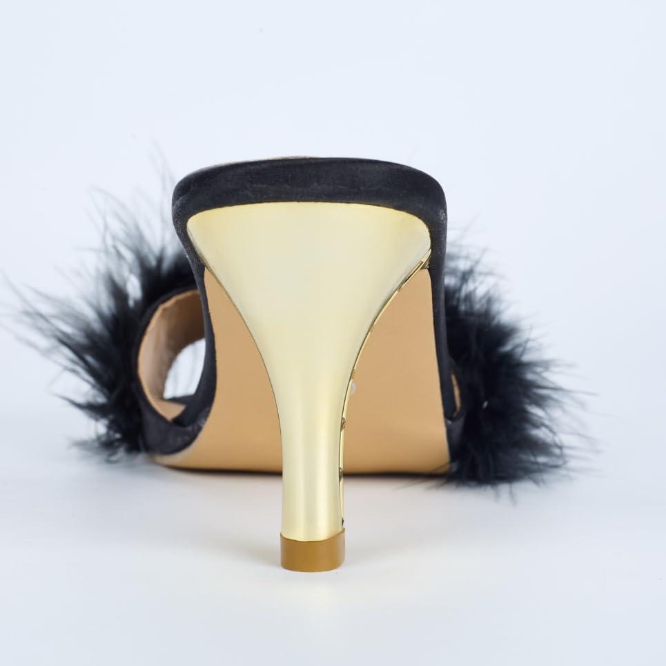 Women Sexy Slipper Cute Fuzzy Heels Furry Kitten Heels for Lingerie Wedding Birthday3