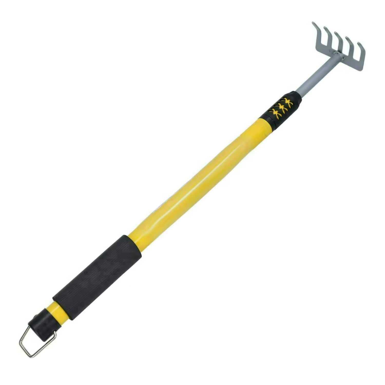 Garden Mile Telescopic Rake Telescopic Hand Held Garden Rake For Soil Adjustable Length Carbon Steel Lawn Levelling Rake With Soft Grip Handle Heavy Duty Gardening Tools Weeding Tool Garden Rakes For Lawns