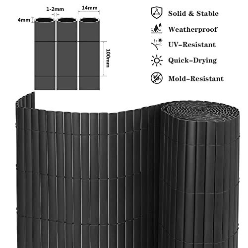 INMOZATA PVC Garden Screening 6ft/1.8m High Privacy Fence Screening Privacy Protective Screens for Garden, Backyard, Balcony, Terrace (Grey,1.8x3m)