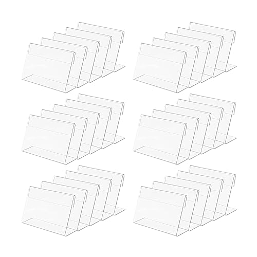 ACONDE 30 unidades de soporte acrílico para etiquetas, 6 x 4 cm, para oficina, escuela, tienda, restaurante