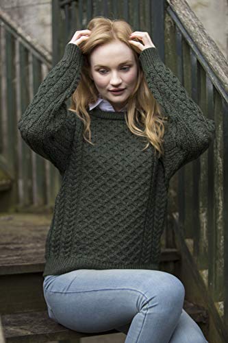 Aran Crafts Unisex Irish Cable Knitted Crew Neck Sweater (100% Merino Wool)2