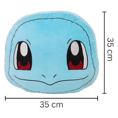 Image of Mirada Pokemon Blue Squirtle Face Soft Toy - Officially Licensed - Soft & Comfortable Plush Pillow - Ideal for Kids, Boys & Girls - 35cm