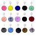 Gotetiso Llavero Pompon 15 Piezas Conejo Artificial Llaveros de Pompon Bola de Felpa Pom Encanto Llaveros de Peluche Originales Cadena de Clave para Mochila Teléfono Llavero de Decoración Accesorio