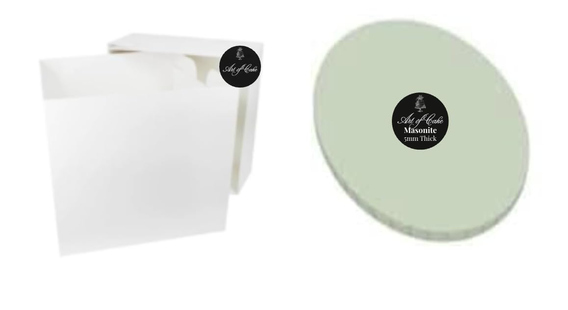 Art of cake® SAGE MASONITE CAKE BOARD AND WHITE TALL CAKE BOARD (14 INCH)