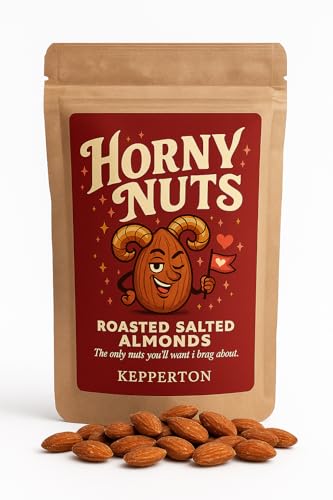 Kepperton Horny Nuts - Gourmet Roasted Almonds, Funny Gag Gift Snack, Quirky Party Favor, Hilarious Birthday, Secret Santa &amp; Holiday Gift for Adults