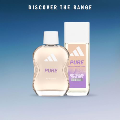 Image of adidas Pure Eau de Toilette, 50ml / 1.7fl oz. (pack of 1), Notes of Cocoa, Pear and Benzoin, Fragrance for Women, Long Lasting, Sporty Fragrance, Travel Size