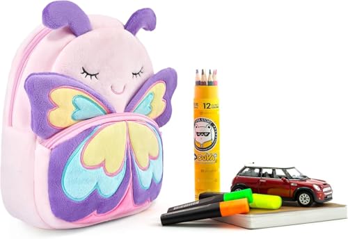 Image of Frantic Kids Velvet School Bag Plush Backpack Baby Girl Preschool Bags Ideal for Baby Boy & Girl Picnic Bags (2-5 Years)