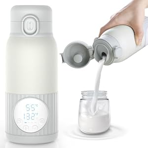 Flaschenwärmer Baby Unterwegs Tragbar Akku 380ml für Muttermilch Wasser - Schnell Aufheizen | Präzise Temperaturregelung | Lange Akkulaufzeit | 10000mAh | USB-C Laden | Auslaufsicher | Geschenk