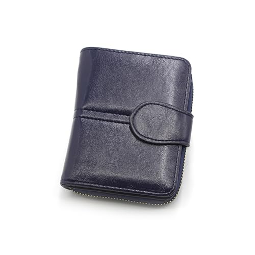 Multi-capacity design Women's short Wallet Wallet Card bag Short zipper(Blue)