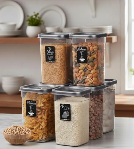 SR AirTight Plastic Storage Containers Set for Kitchen | Pantry Organizers Kitchen Accessories Items,Fridge Storage Boxes | Kitchen Grocery Storage Co