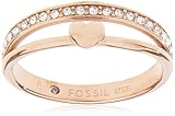 fossil ring rose Finish: poliert Fossil Ring Für Frauen Vintage Glitz, Länge: 21,5 X 20 X 6 Rose Gold Edelstahl Ring, JF03460791