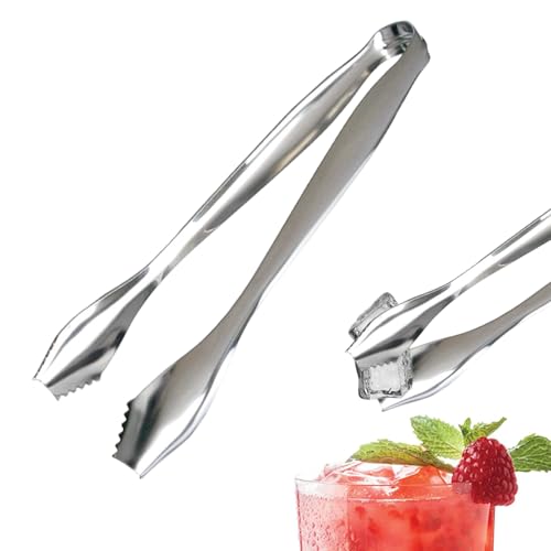 Pinzas para cubitos de hielo de 7 pulgadas para bolas de hielo gigantes y cubos King, pinzas de acero inoxidable para cubo, diseño de boca de pez que puede asegurar el agarre de bolas jumbo y agarre