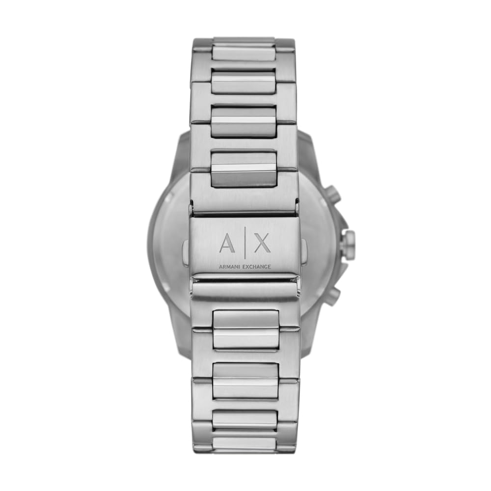 Armani Exchange AX7176SET - Reloj de Acero Inoxidable para Hombre (44 mm), Color Plateado