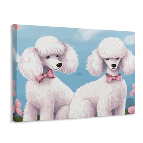 Toile murale de caniches et de chiens FCTVSKLN décoration 40x30 cm